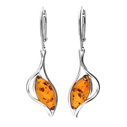 Amber Swirl Drop Earrings