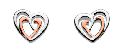 Double heart studs