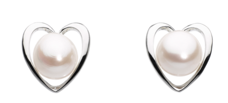 heart pearl studs