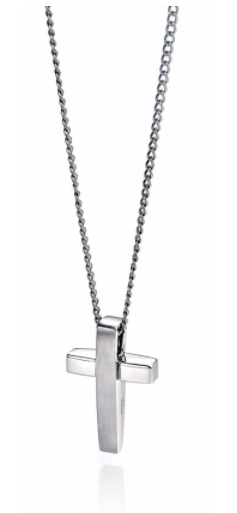 Fred Bennett Matt Steel Cross Pendant