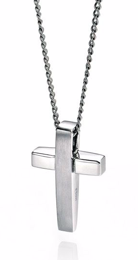 Fred Bennett Matt Steel Cross Pendant p2542