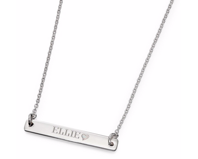 Silver Engravable ID Bar Necklace