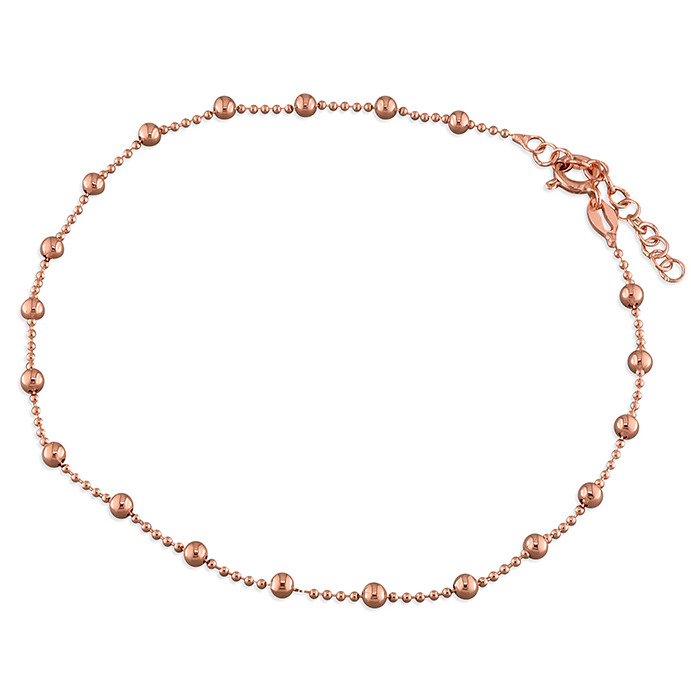 Rose Gold Beaded Ankle Bracelet